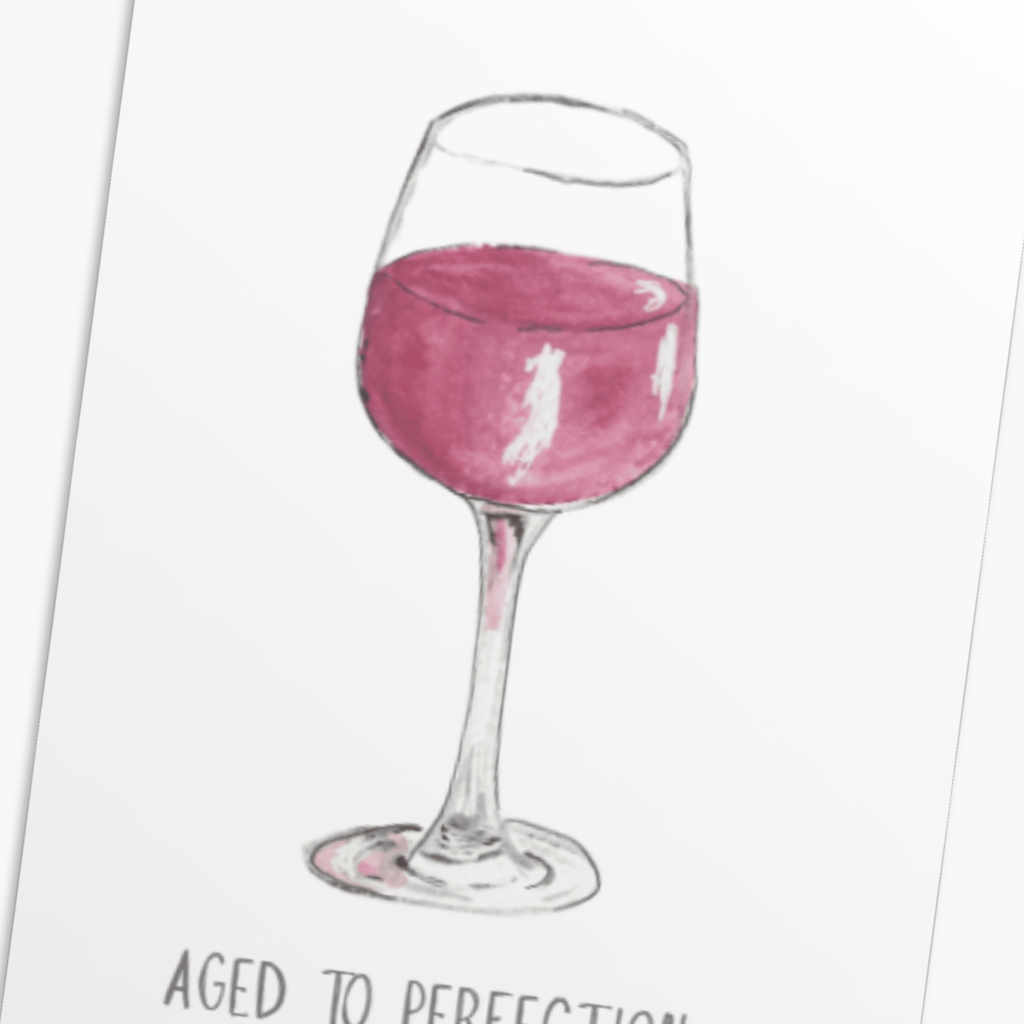 Red Wine Greeting Card — Birthday Card for Wine Lovers, Hostess Gift Idea