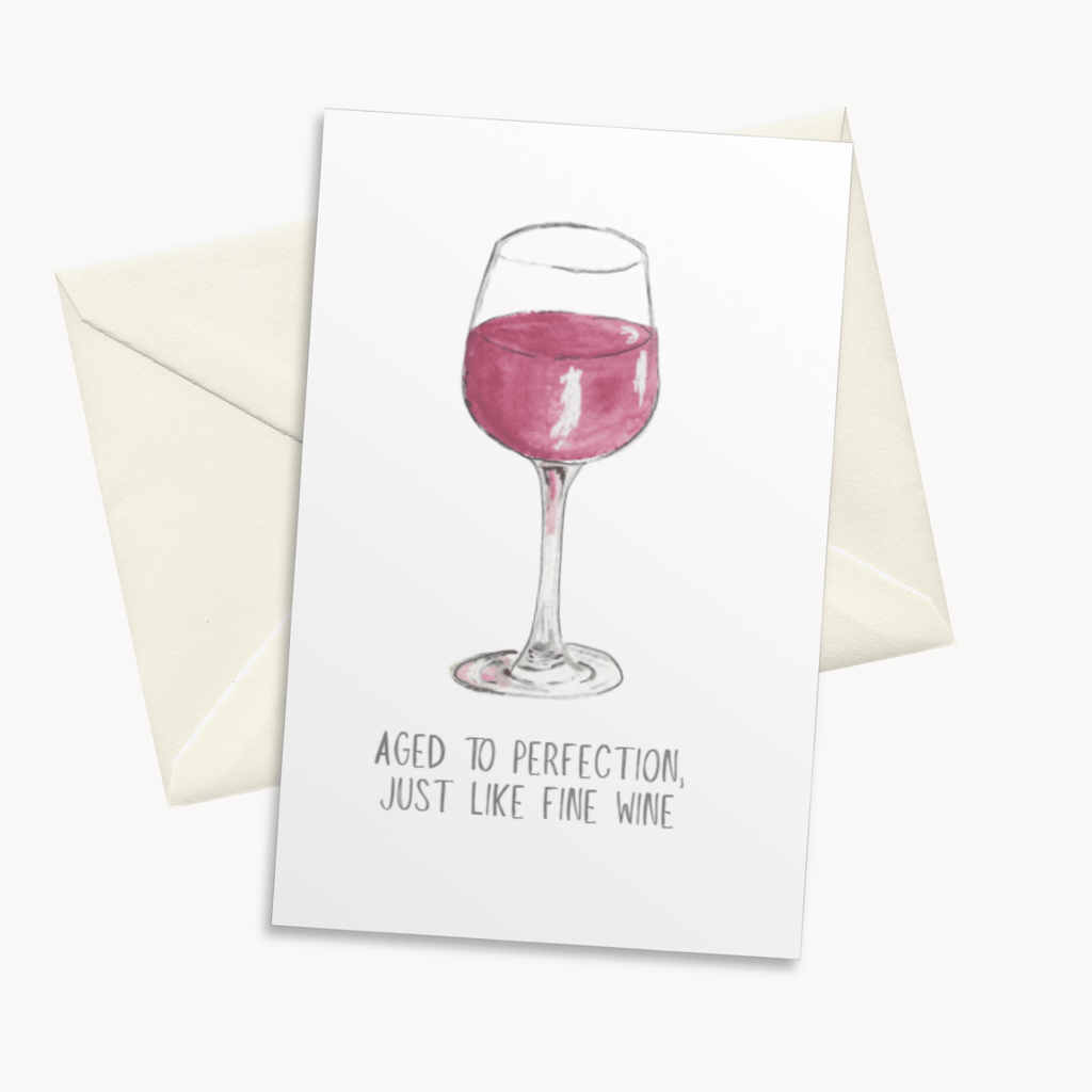 Red Wine Greeting Card — Birthday Card for Wine Lovers, Hostess Gift Idea