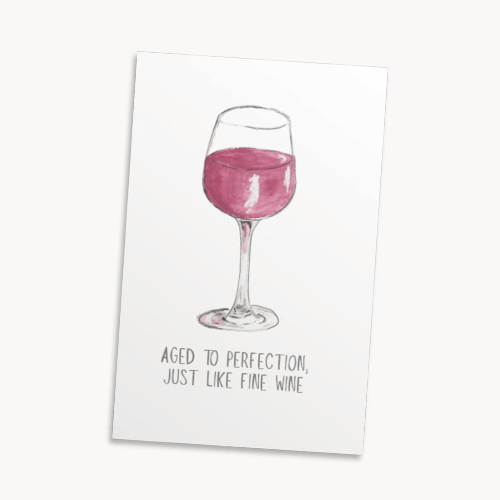 Red Wine Greeting Card — Birthday Card for Wine Lovers, Hostess Gift Idea